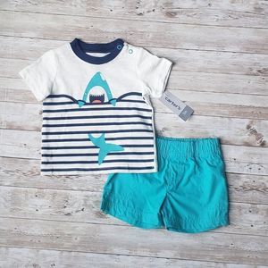 Carters Shark Short Set